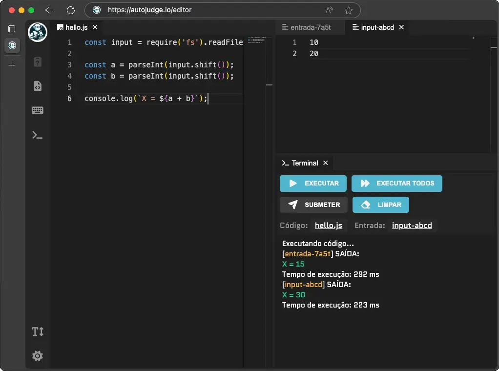 AutoJudge code editor interface